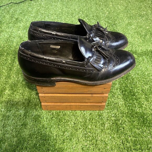 Bostonian Footsaver USA Men’s 9D Black Leather Slip On Tassel Dress Shoe 21139 - Picture 1 of 7